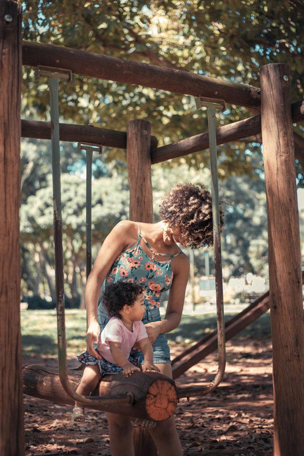 mom and child at the playground